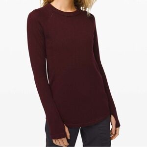 NWT Lululemon Sit in Lotus Merino Wool Pull-Over Sweater in Garnet